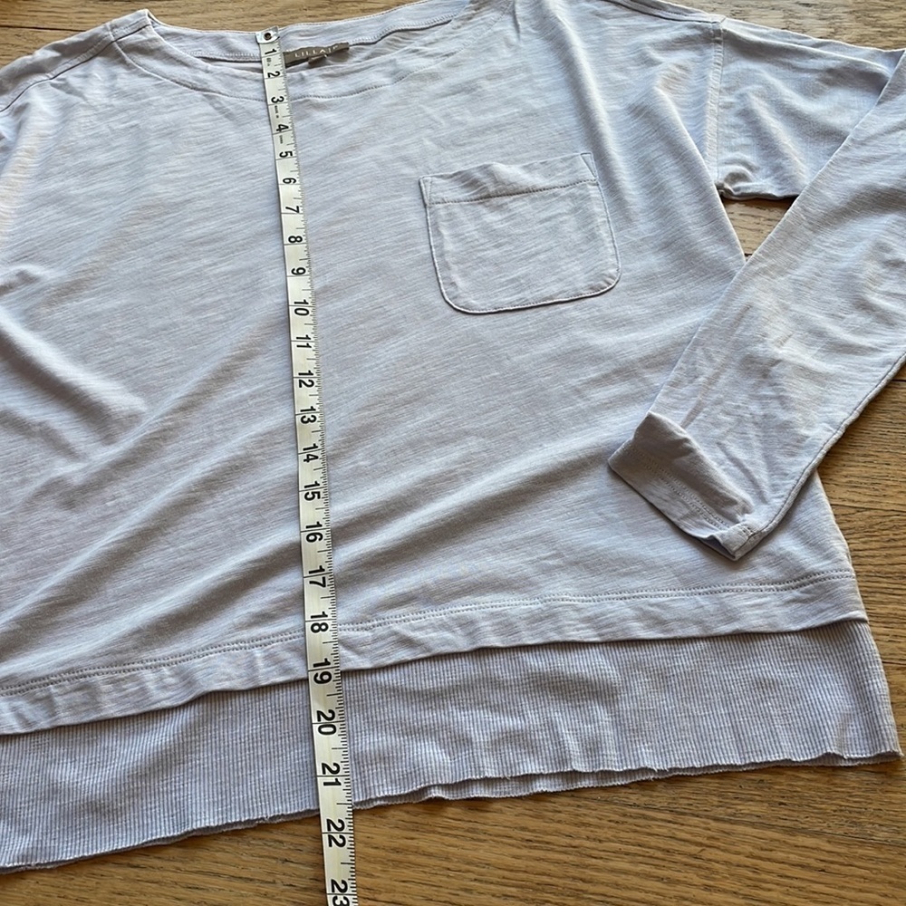 LILLA P Long sleeve pocket tee lilac, size XS - Picture 5 of 8
